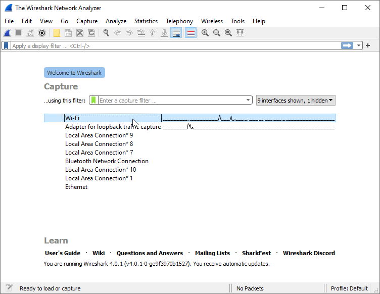 Illustration of the Wireshark tool