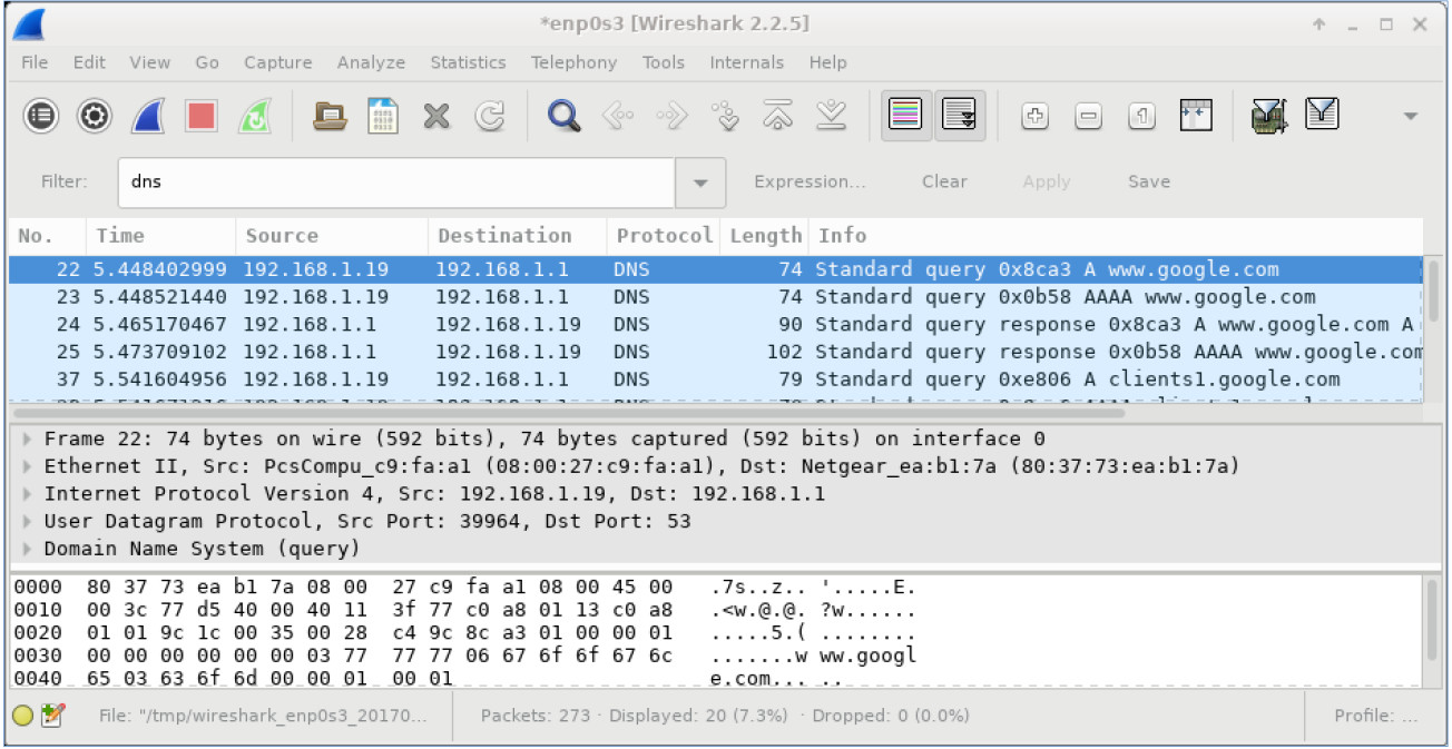 Additional example of network traffic analysis in Wireshark